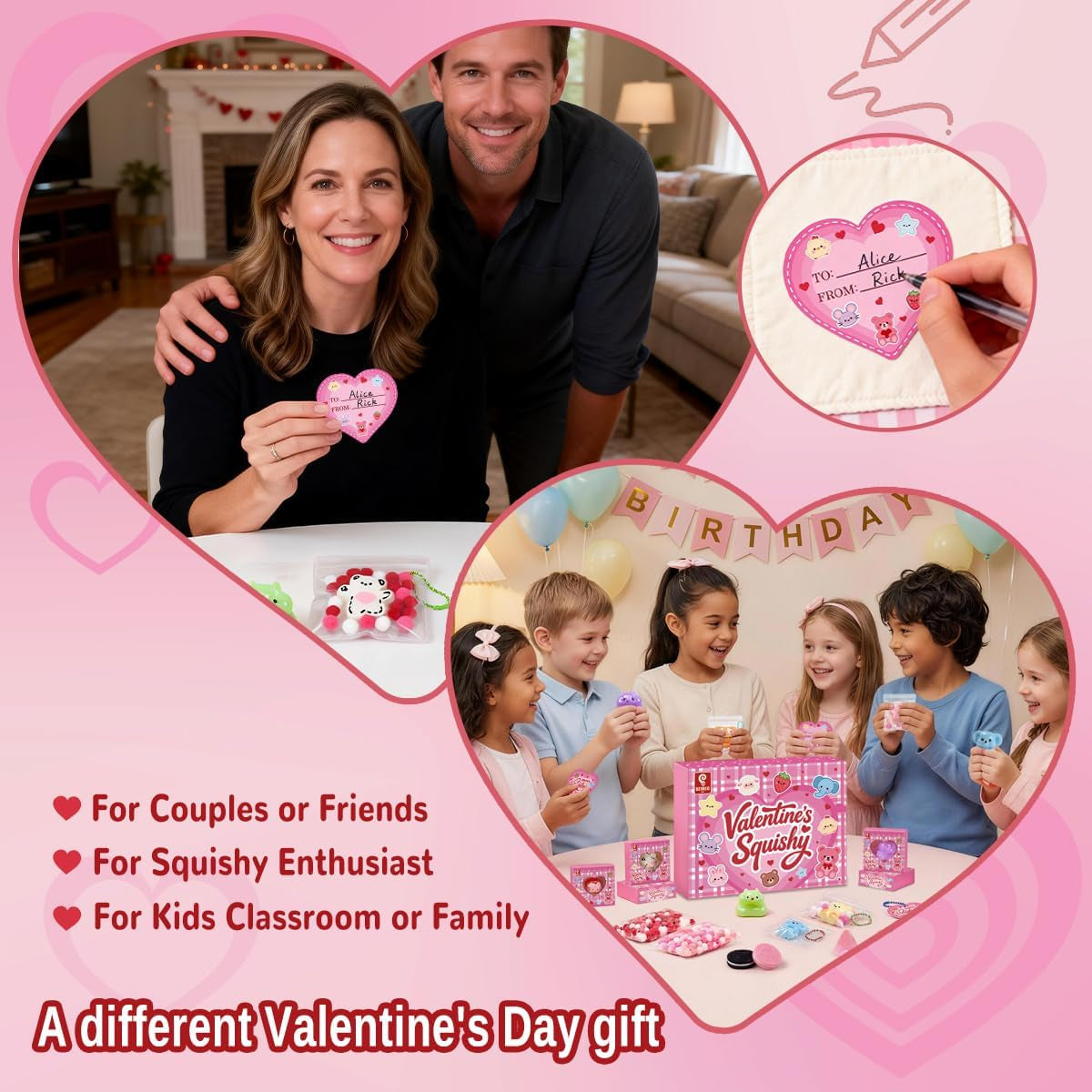 24-Pack Mini Taba Squishy Toys with Gift Box and Valentine Cards