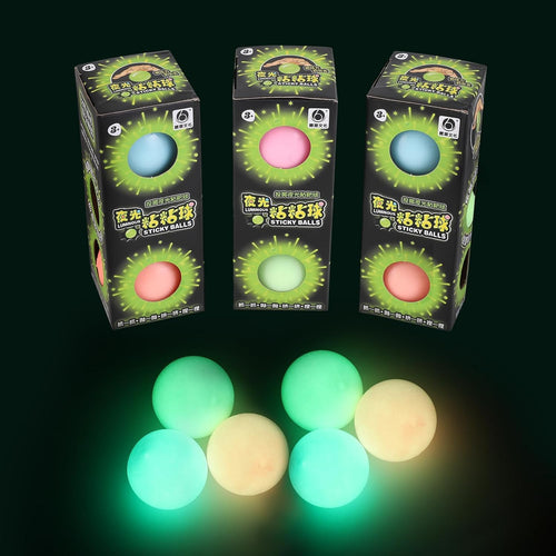 3-Pack Glow-in-the-Dark Sticky Dream Balls – Ceiling Fidget Toys