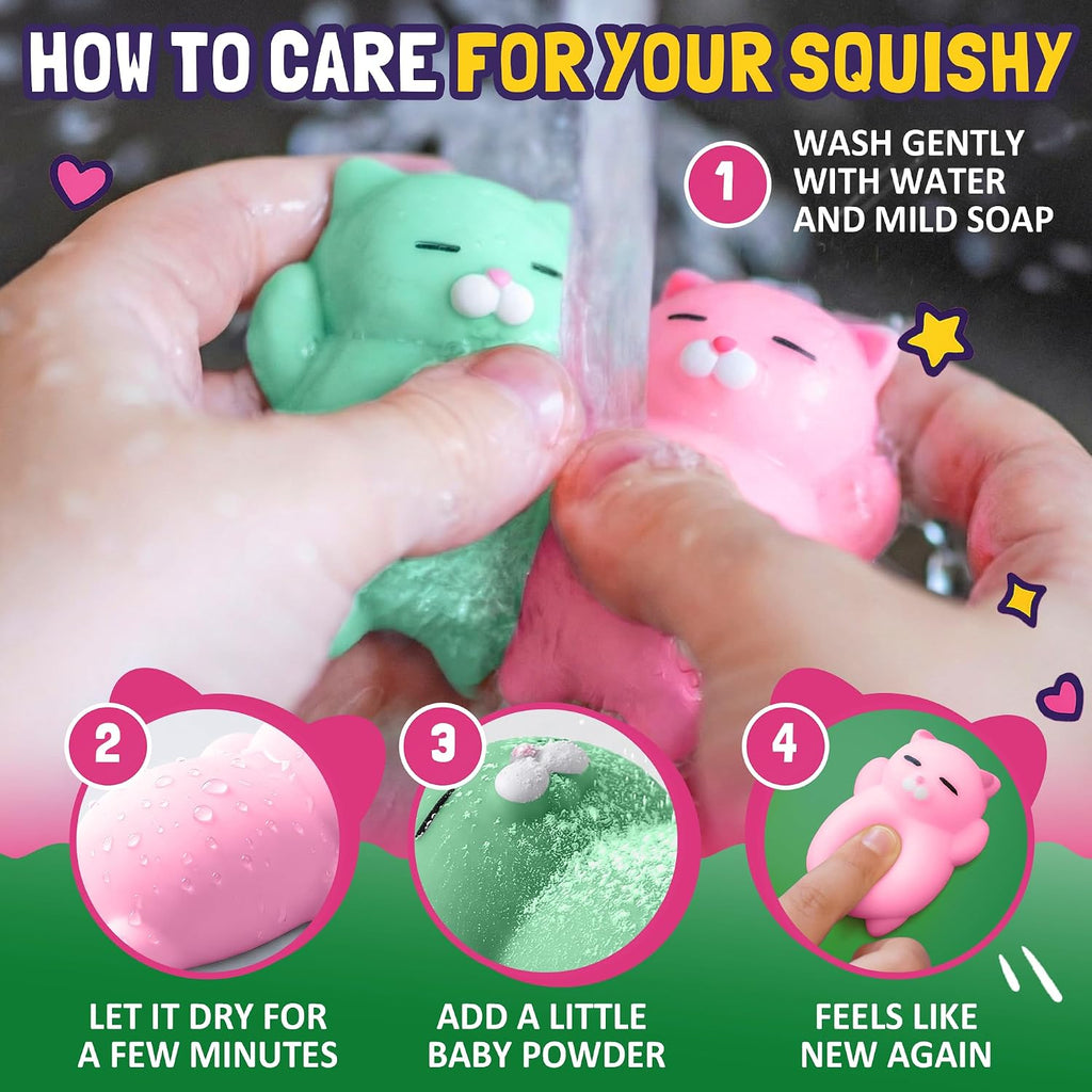 Kawaii Squishy Cat Set – Cute Christmas Stocking Stuffers