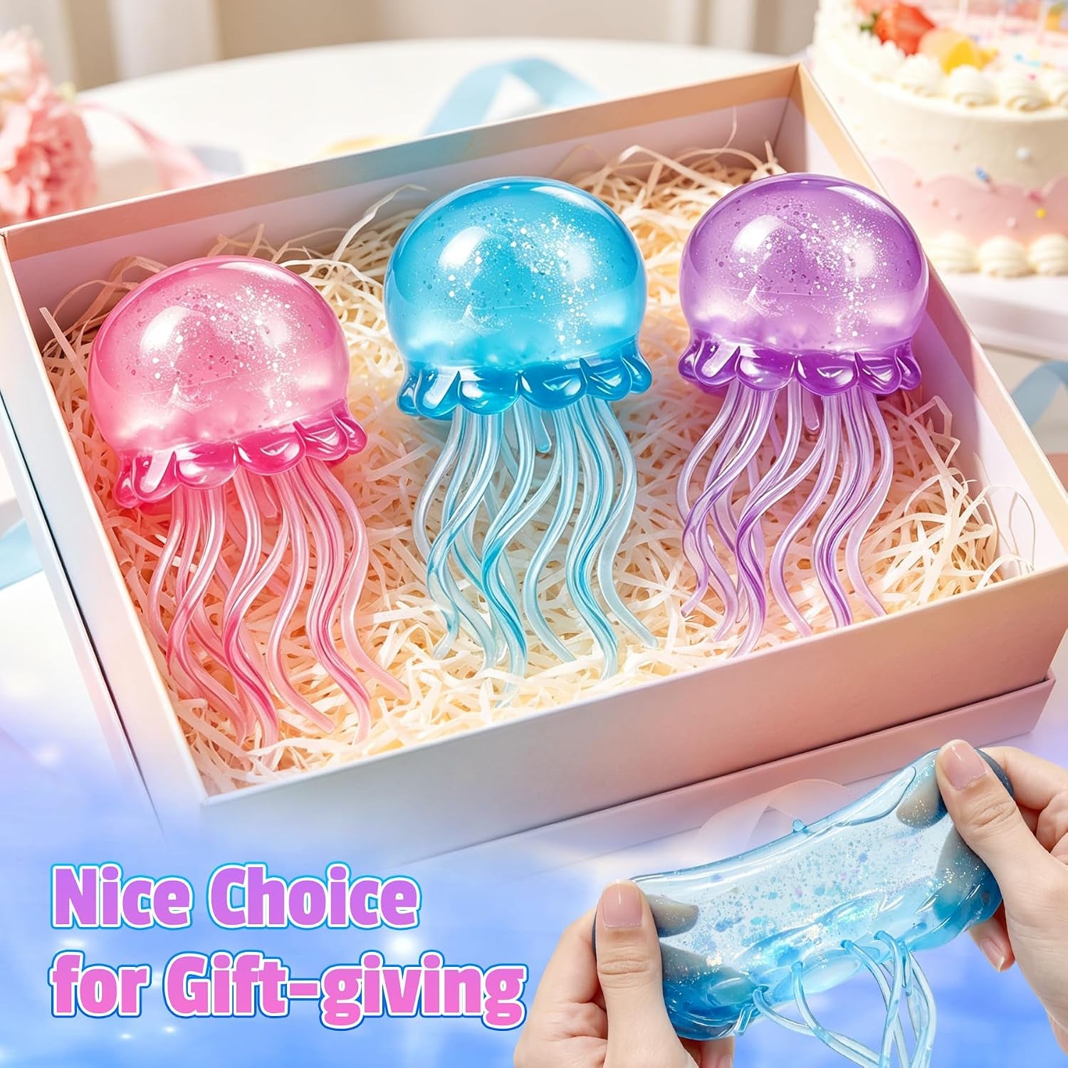 Pink Jellyfish Squishy Toy – Slow Rising Sensory Stress Toy