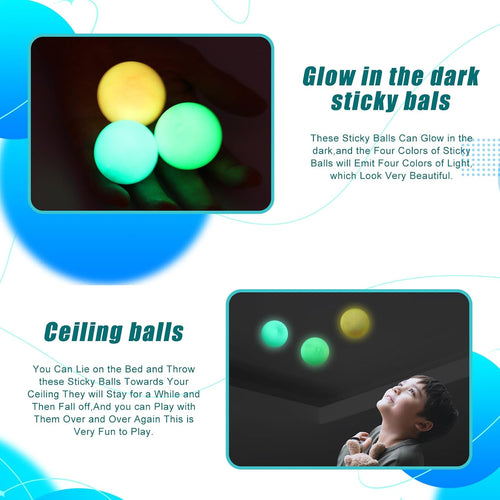 3-Pack Glow-in-the-Dark Sticky Dream Balls – Ceiling Fidget Toys