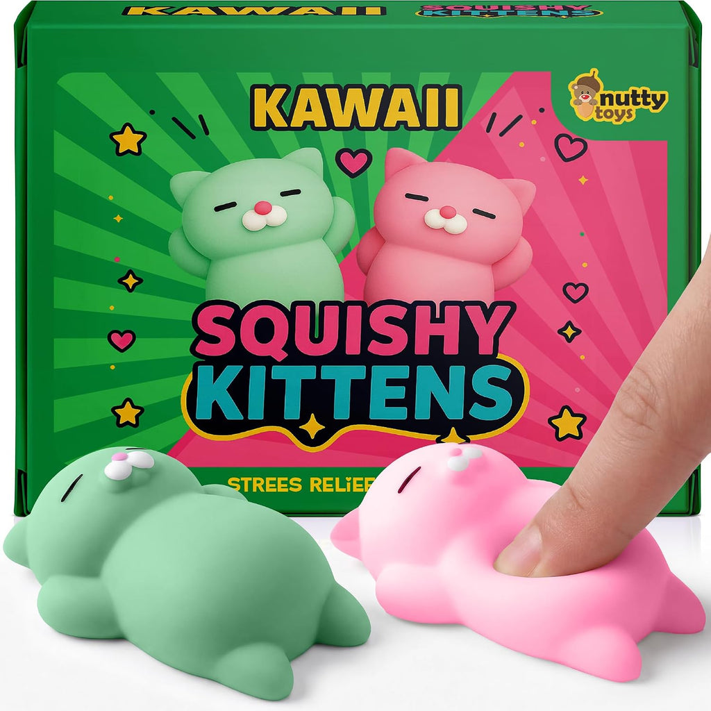 Kawaii Squishy Cat Set – Cute Christmas Stocking Stuffers