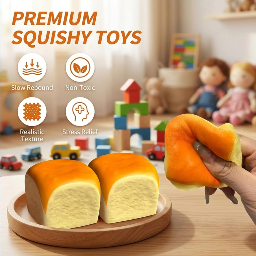 2-Pack Slow Rising Bread Squishy Toys with Gift Box
