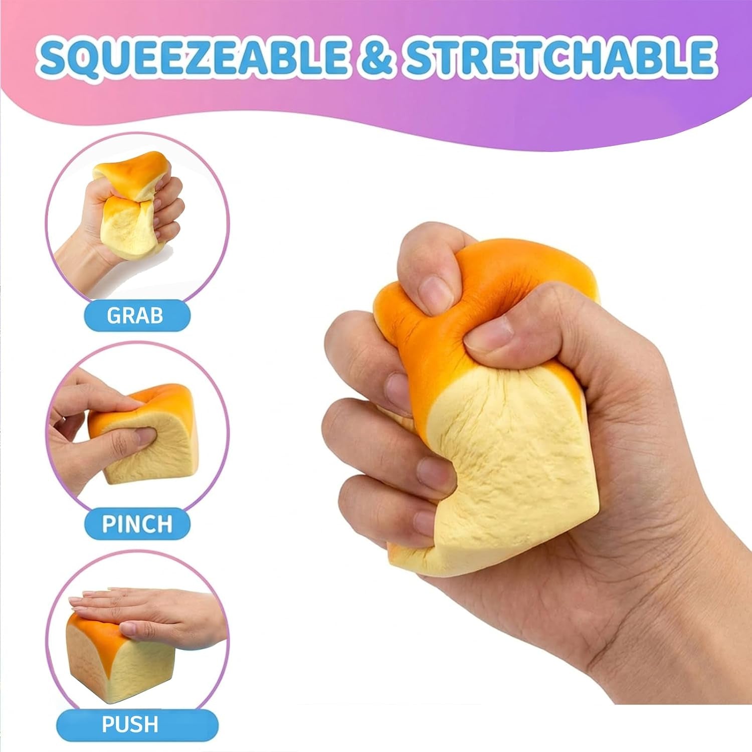 2-Pack Slow Rising Bread Squishy Toys with Gift Box