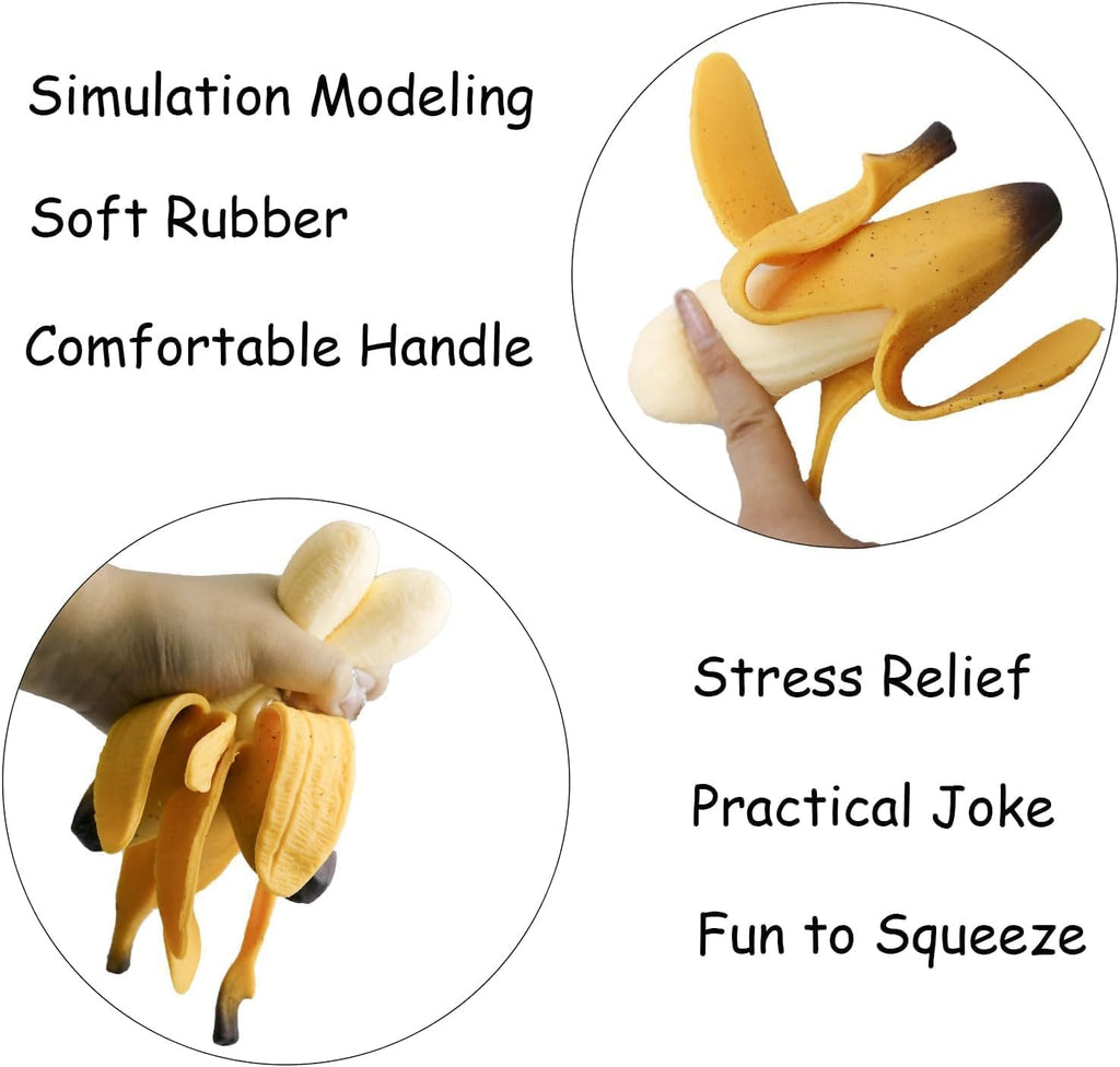 3-Pack Peeling Banana Squishy Toys – Stress Relief Party Favors