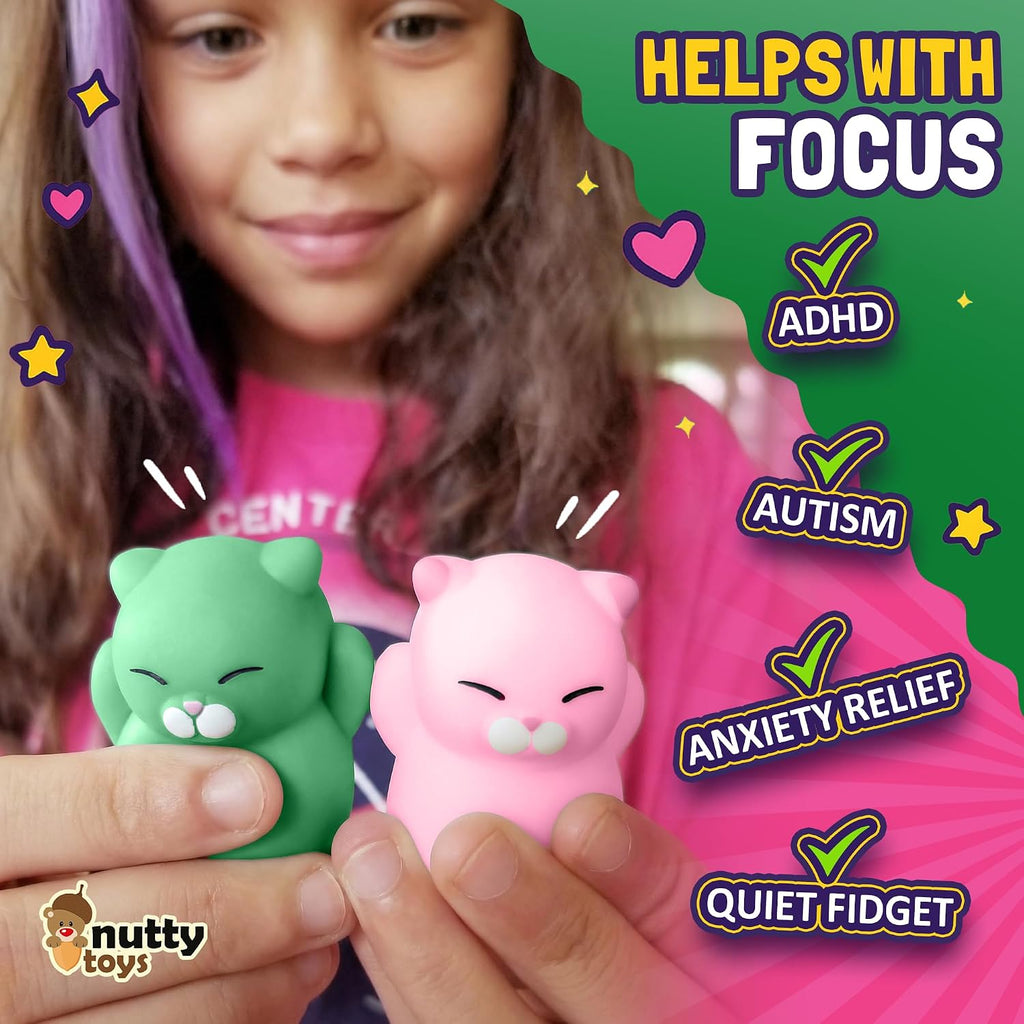 Kawaii Squishy Cat Set – Cute Christmas Stocking Stuffers