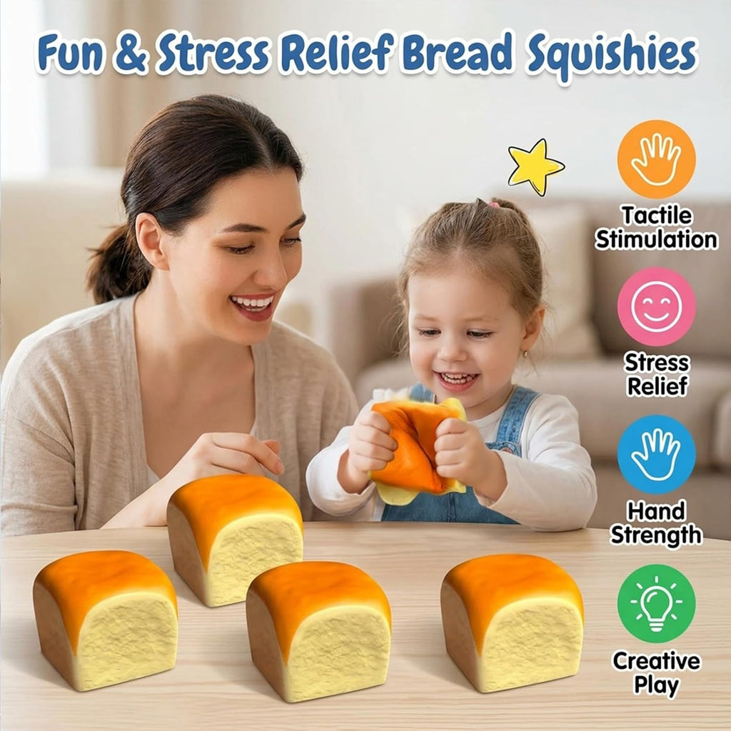 2-Pack Slow Rising Bread Squishy Toys with Gift Box