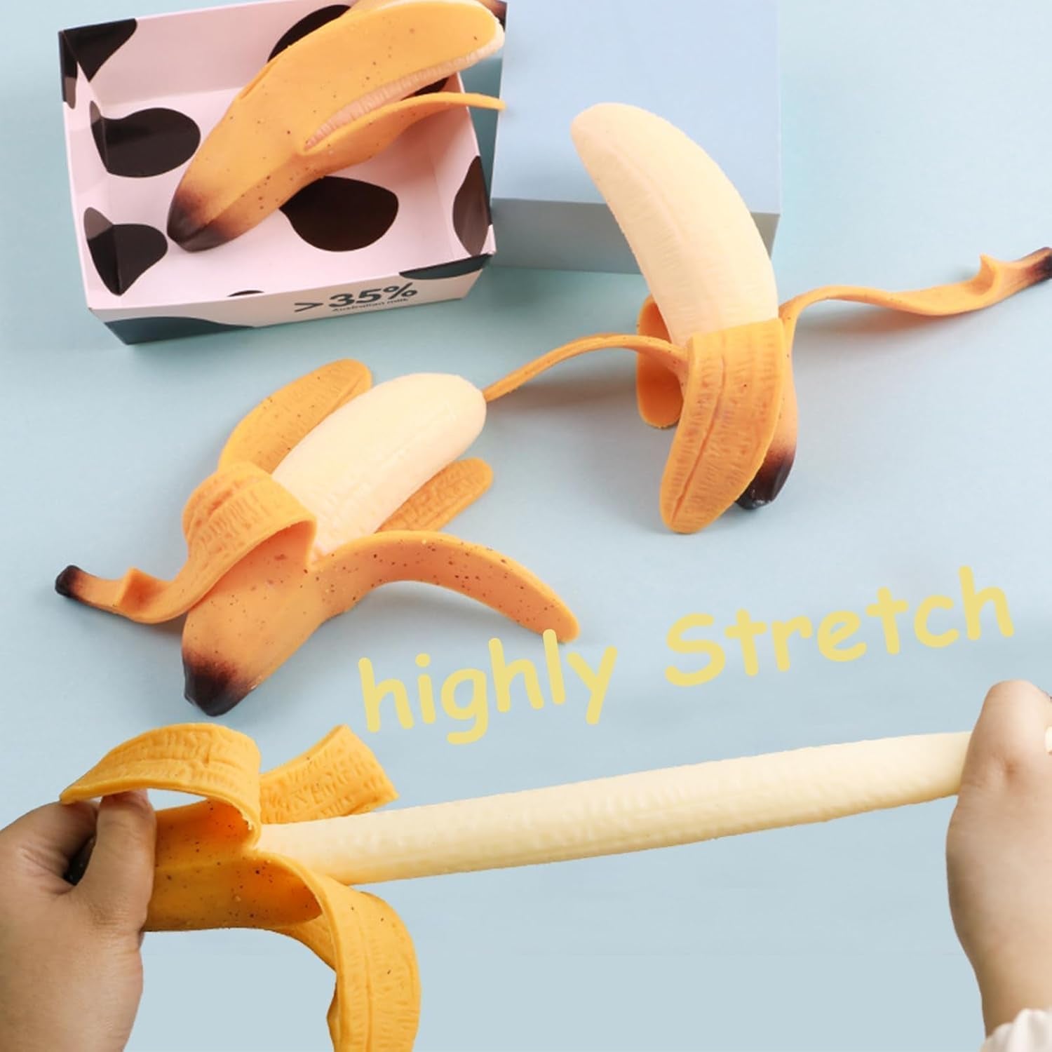3-Pack Peeling Banana Squishy Toys – Stress Relief Party Favors
