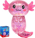 Squishilo Pink Glitter Axolotl Squishy – Soft Sensory Squeeze Toy