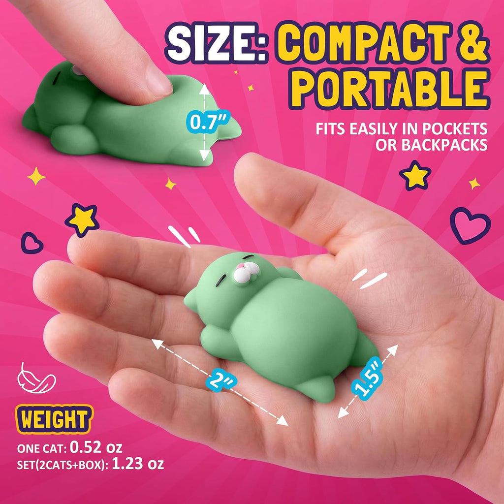 Kawaii Squishy Cat Set – Cute Christmas Stocking Stuffers