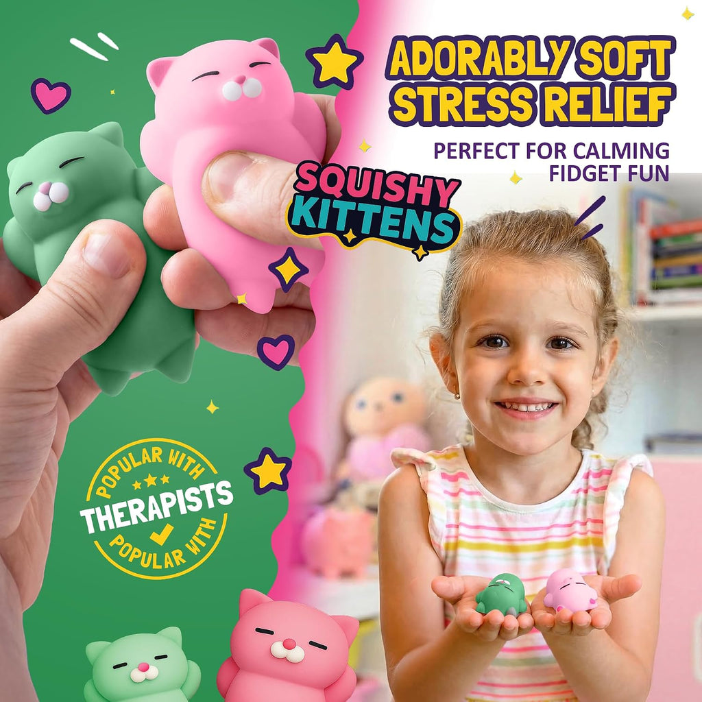 Kawaii Squishy Cat Set – Cute Christmas Stocking Stuffers