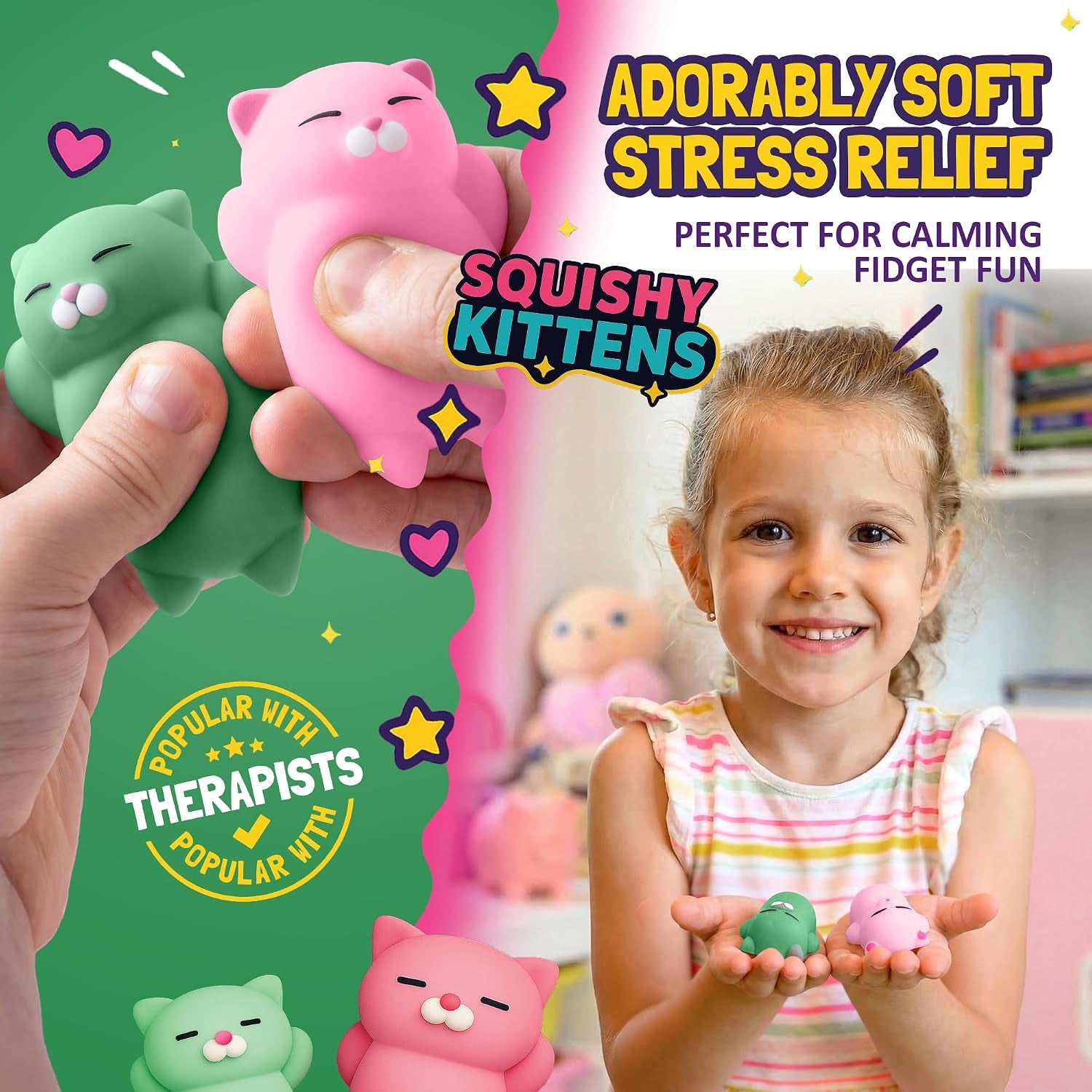 Kawaii Squishy Cat Set – Cute Christmas Stocking Stuffers