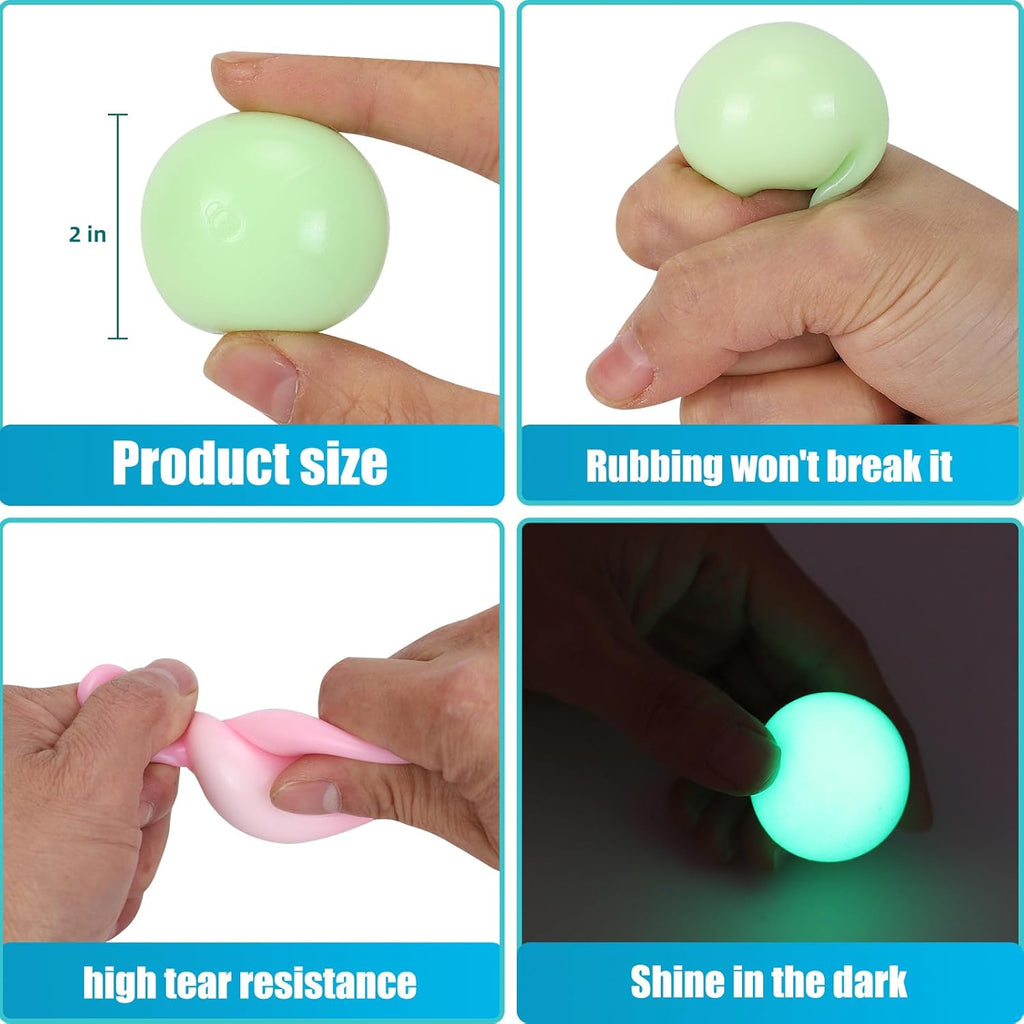 3-Pack Glow-in-the-Dark Sticky Dream Balls – Ceiling Fidget Toys