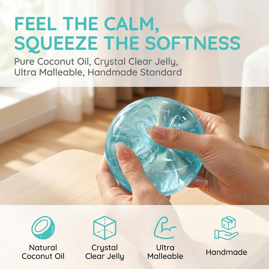 Coconut Oil Squishy Fidget Toys,Slow Rise Squeeze Toys for Stress Relief | Purple Coconut Oil Stress Ball,Slow Rising Squishy Toys,Squeezy Sensory Toys,Stress Anxiety Party Favors Gift for Adults Kids