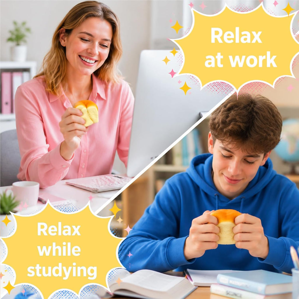 2-Pack Slow Rising Bread Squishy Toys with Gift Box