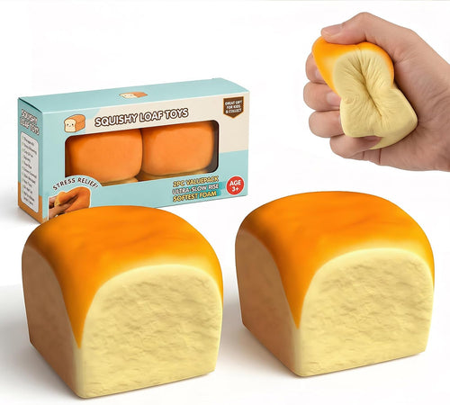 2-Pack Slow Rising Bread Squishy Toys with Gift Box
