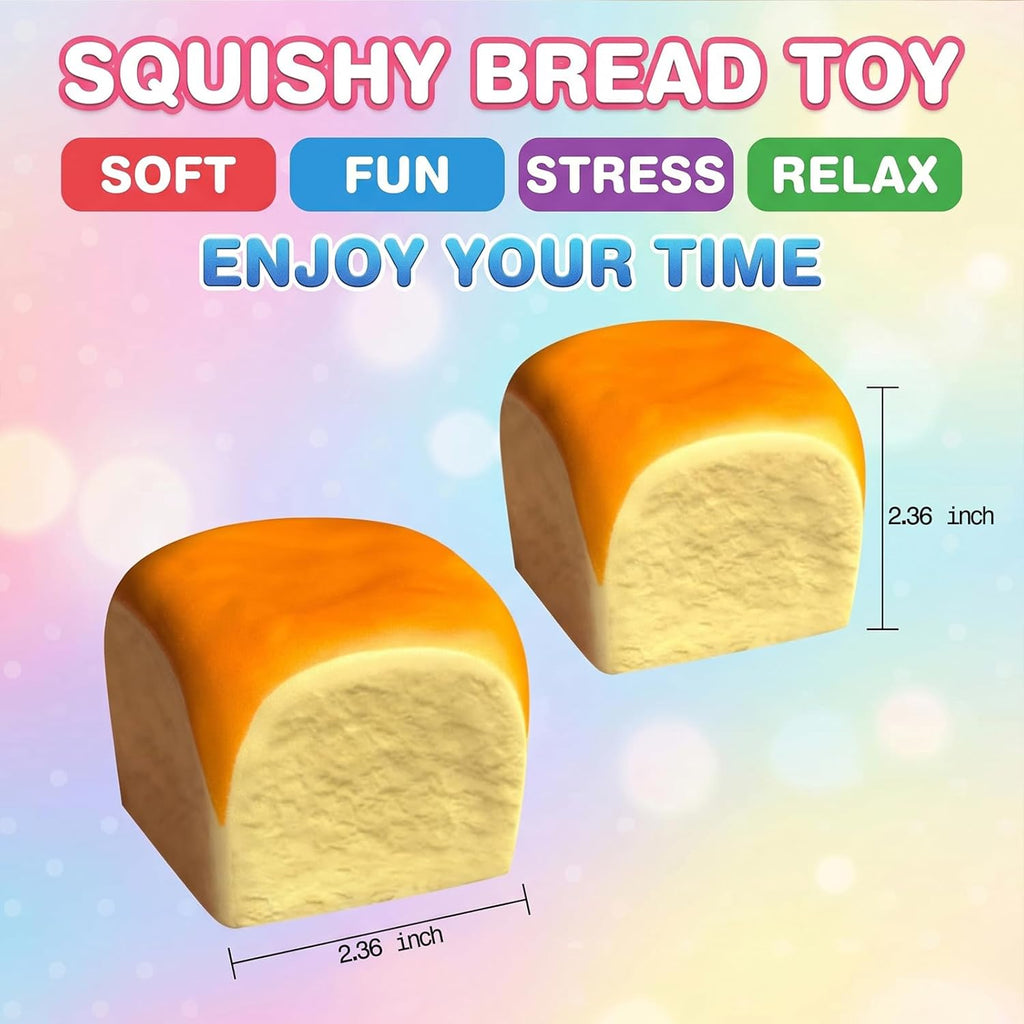2-Pack Slow Rising Bread Squishy Toys with Gift Box